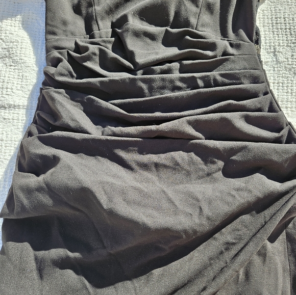 Bcbgmaxazria Dress Women's Black Size Medium Lace Back Ruched Waist BCBG - Picture 15 of 16